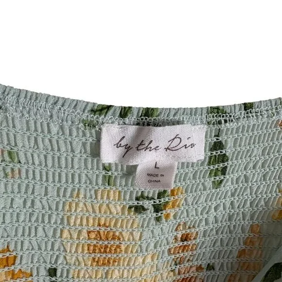 Floral Pleated Maxi Dress By The River Women’s L Sage Green Spaghetti Strap Boho - Picture 5 of 8